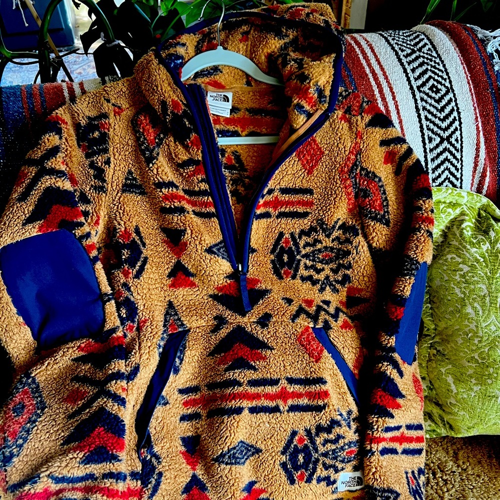 The North Face Campshire Cedar Brown California Geo Print Hoodie Womens S